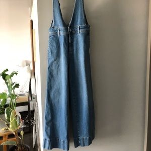 Free people wide leg, low waist overalls